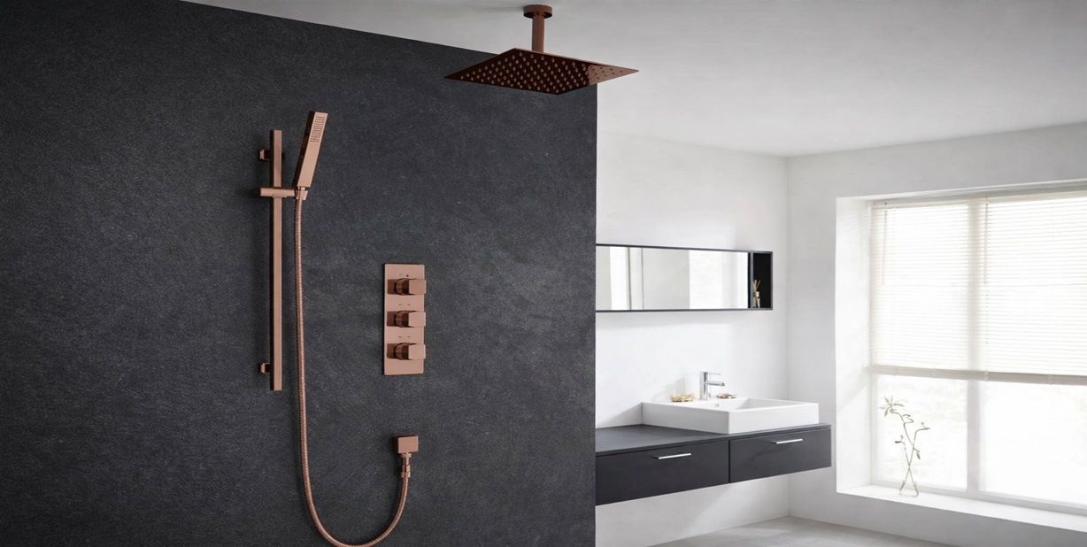 Shower set with three thermostatic valves